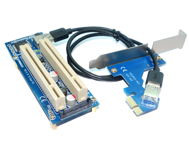 Card chuyển PCI-E 1X to 2 PCI HK